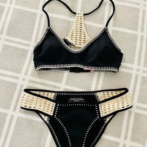 Victoria Secret Black and White Crochet Bikini